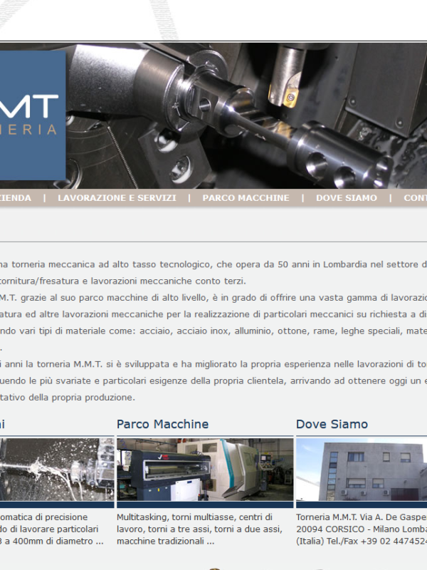 Torneria MMT Home page